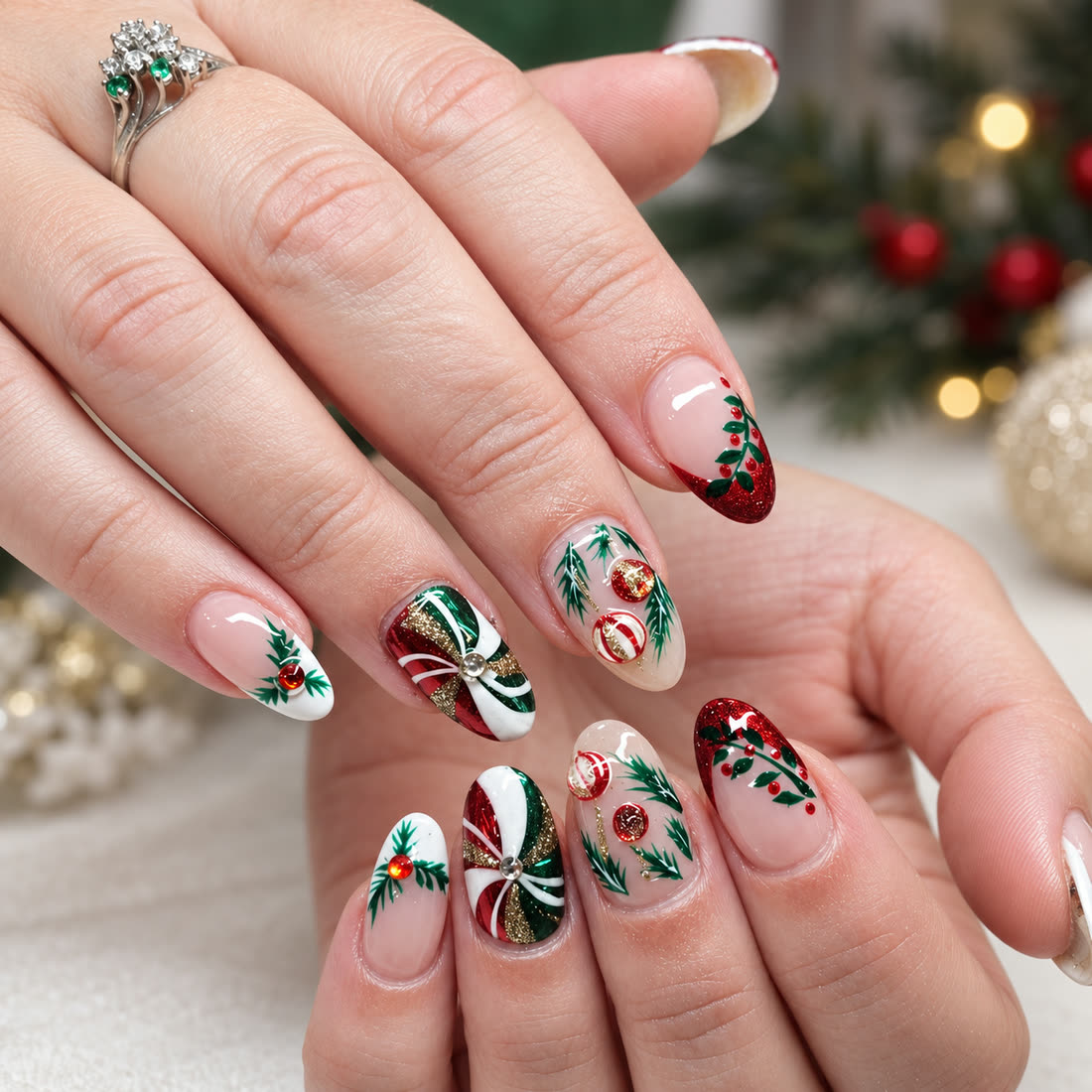 Christmas candy cane art