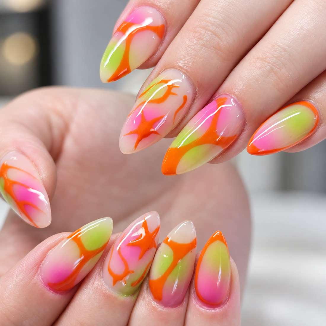 Sunset swirl ombre