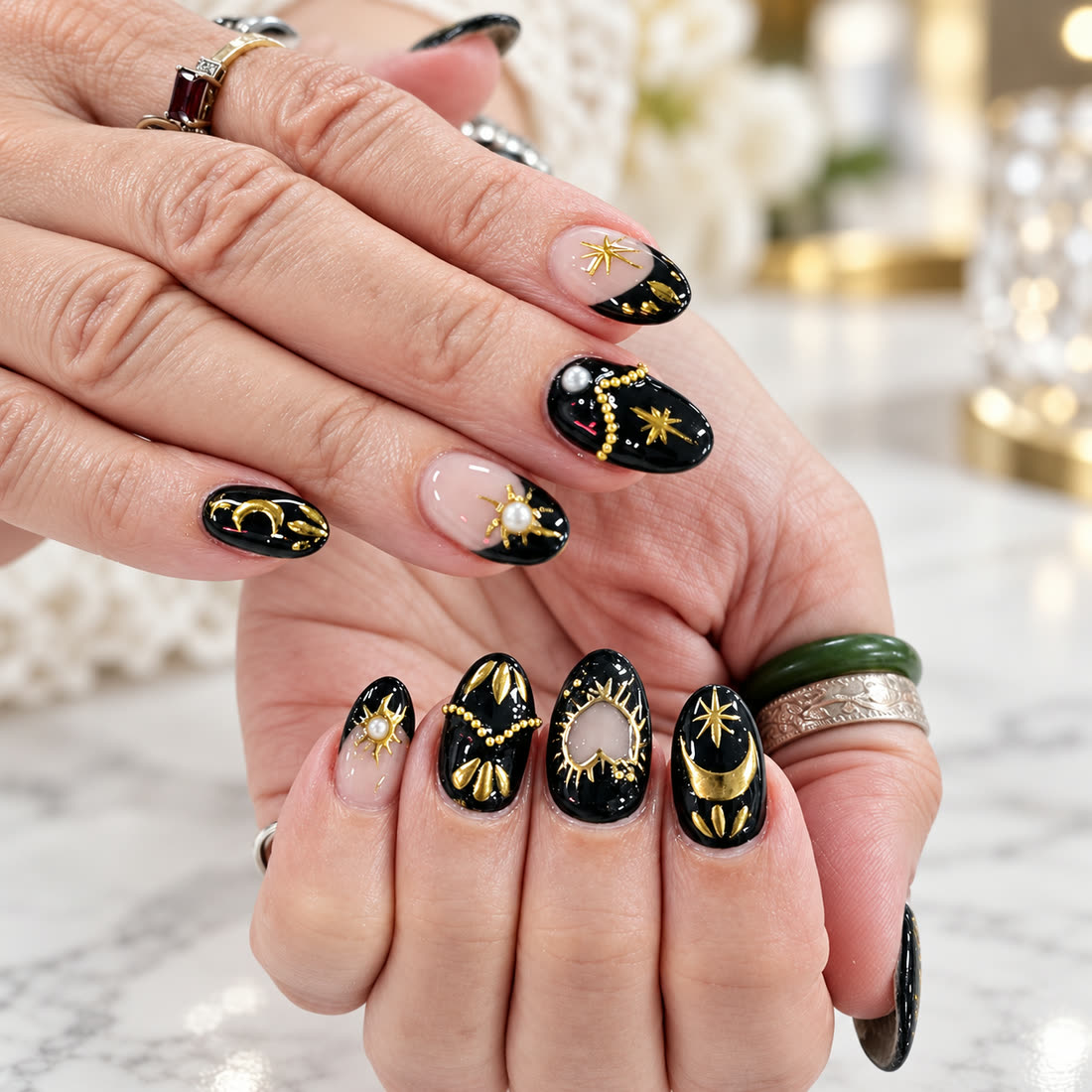 Black & gold celestial art