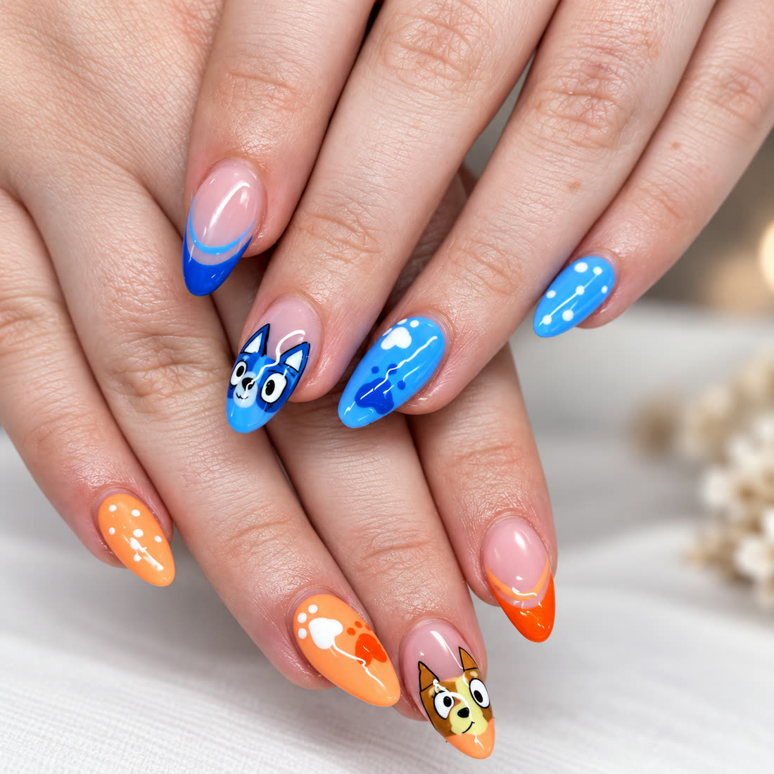 Blue & orange butterfly art